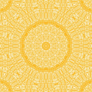 Beautiful gold floral kaleidoscope pattern. Perfect background for adding a touch of elegance to your projects. Intricate, decorative, and eye-catching design.