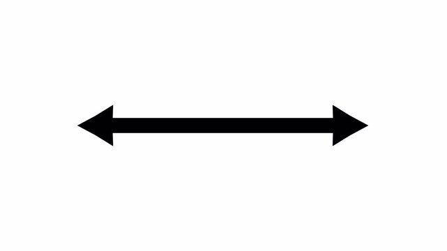 double side arrow icon distance concept double side arrow animation left and right side arrow  animation in transparent background in 4K animation with alpha channel 