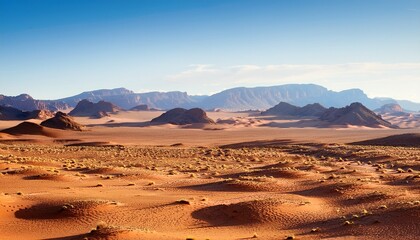 Naklejka premium Desert Landscape With Mountains In Background