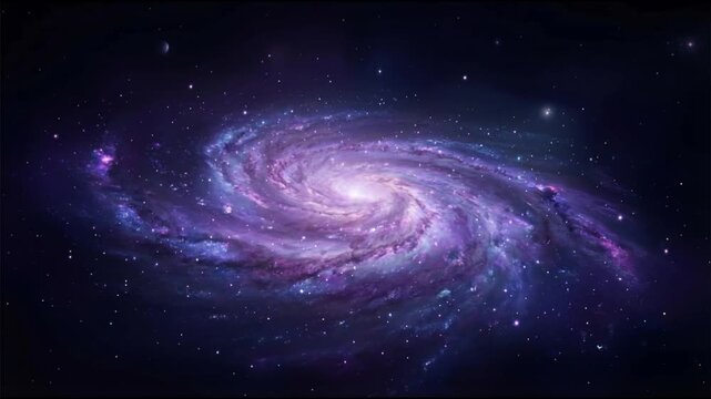 Purple nebula forms a soft arch of flowing gas clouds with subtle stars gentle light pulses calm ethereal depth and seamless looping cosmic motion