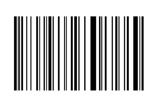 linear barcode or bar code isolated on transparent background