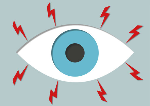 Eye fatigue, conceptual illustration