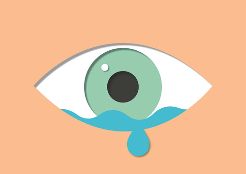 Watery eyes, illustration