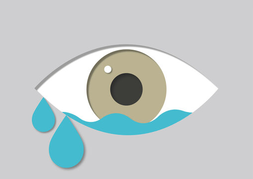 Watery eyes, illustration