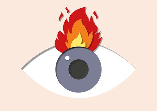 Burning eyes, conceptual illustration