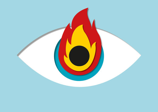 Burning eyes, conceptual illustration