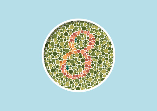 Ishihara colour blindness test, illustration