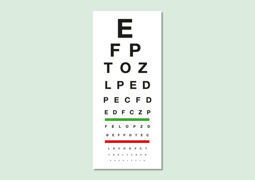 Eye test chart, illustration