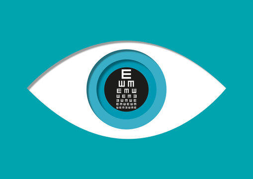 Eye exam, conceptual illustration