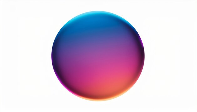Round Neon Gradient Banner On White Background P N G Isolated On A Transparent Background