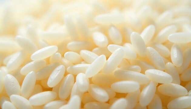 Close-up macro shot of uncooked white rice grains.