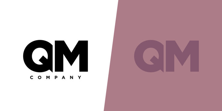 Letter Q and M, QM logo design template. Minimal monogram initial based logotype.