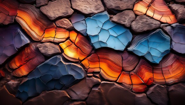 Artistic Rammed Earth Wall Texture With Vibrant Mineral Veins