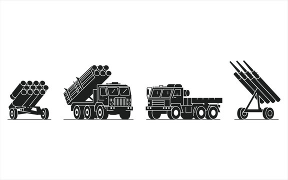 Black silhouette vector illustration of a construction crane hook and truck machinery with a transport sign isolated on white 