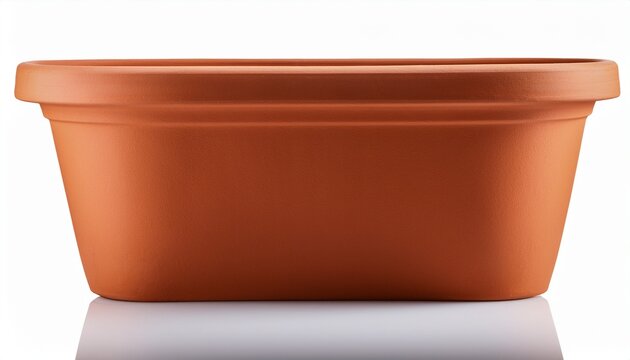 Blumentopf Aus Terracotta Freigestellt Auf Weissem Hintergrund