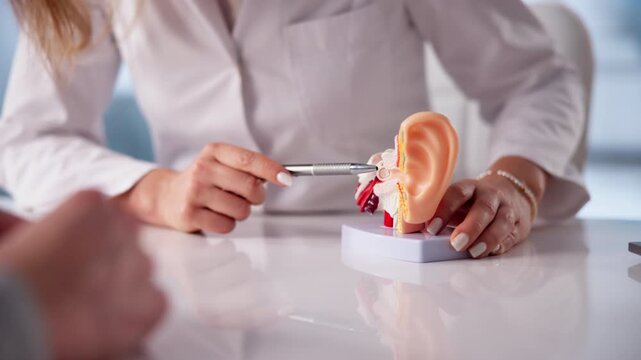 Doctor Examines Young Man's Ear