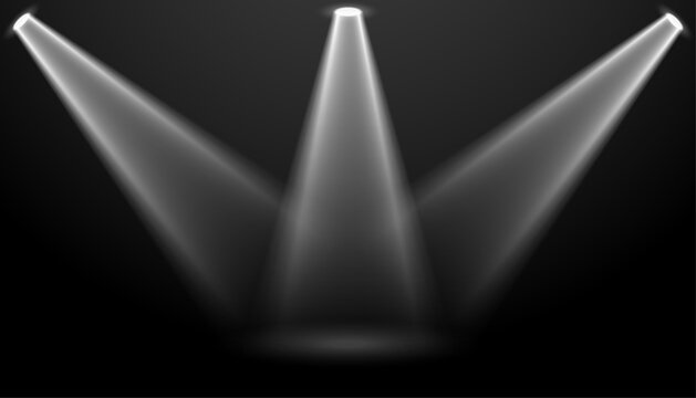 Black background with three focus stage lights effect