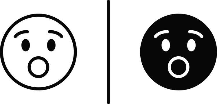A surprised face with a shocked expression on a white and black background