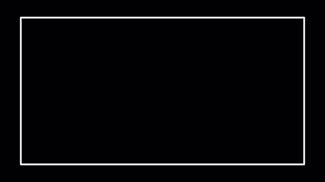 flat outline rectangle shape animation in transparent background line drawing style motion graphic in 4K animation with alpha channel 