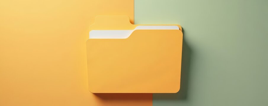 Labeled file folder, vector graphic Neat, minimalist style , simple, computer, modern