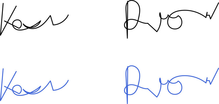 Signatures. Vector isolated collection. Handwritten signature. Abstract autograph. 