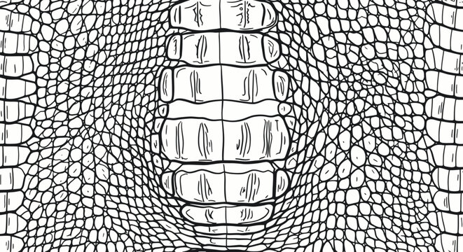 Black and White Crocodile Skin Texture Pattern - Close-up Macro Detail