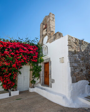Chora Village old street view in Patmos Island