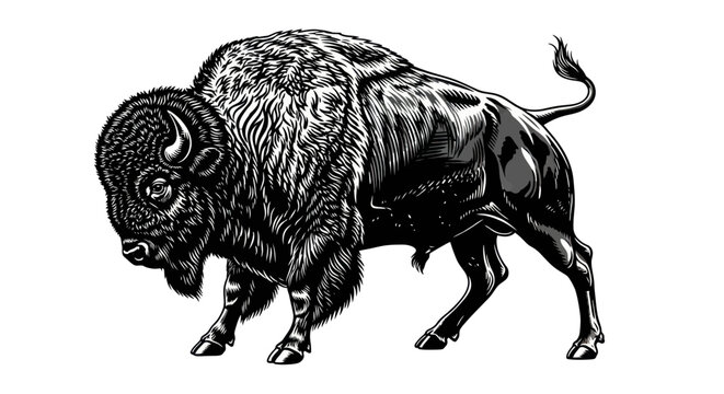 Majestic Bison Illustration - Powerful American Buffalo
