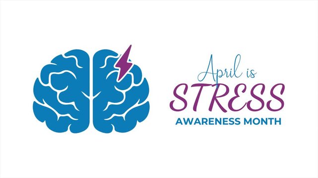 Creative awareness video with brain illustration and artistic background, expressing anxiety, tension, and emotional support. stress awareness animation.