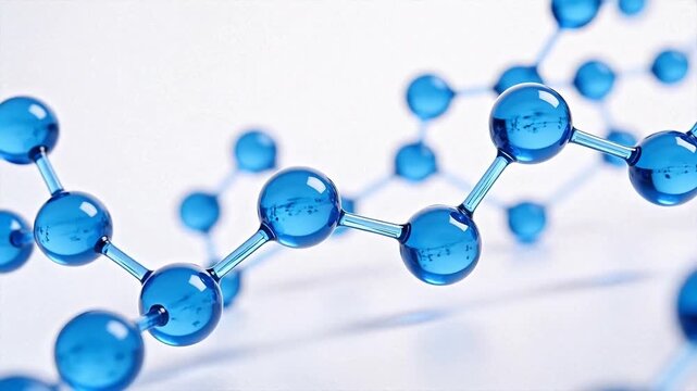 Blue molecular structure model