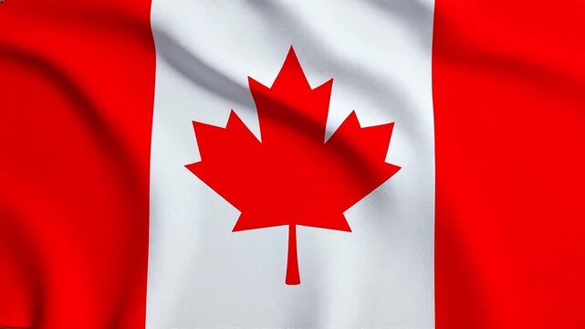 Canadian flag with red maple leaf