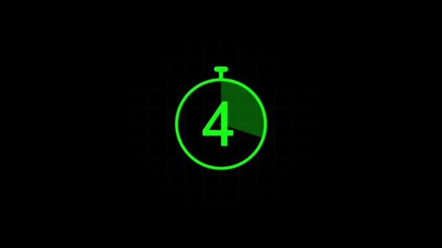 Clock countdown timer 15 seconds animation. Countdown timer from 0 to 15 seconds real time. 15 seconds countdown timer watch concept.