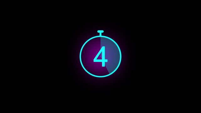Clock countdown timer 10 seconds animation. Countdown timer from 0 to 10 seconds real time. 10 seconds countdown timer watch concept.