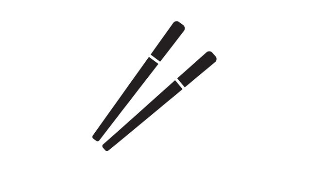 Chopsticks simple black icon with two parallel sticks on a white background, representing Asian cuisine or dining utensils.