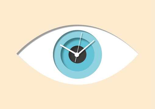 Clock eye, conceptual illustration