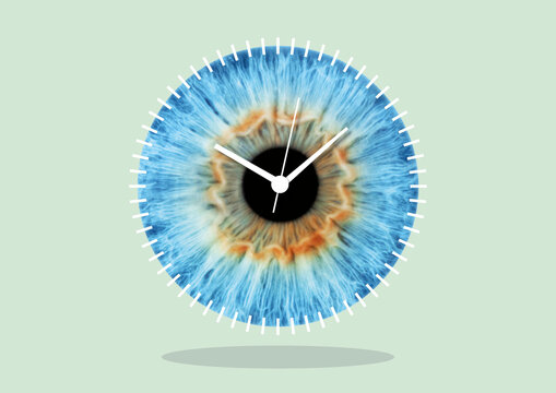 Clock eye, conceptual illustration