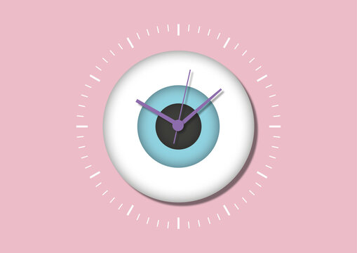 Clock eye, conceptual illustration