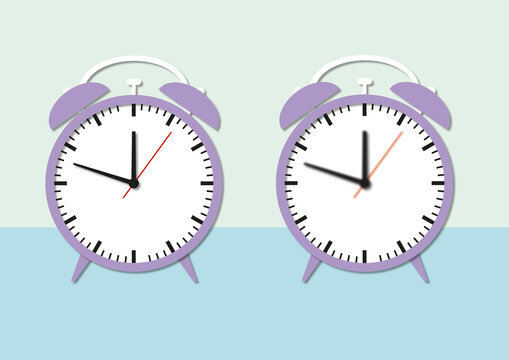 Alarm clocks, illustration.