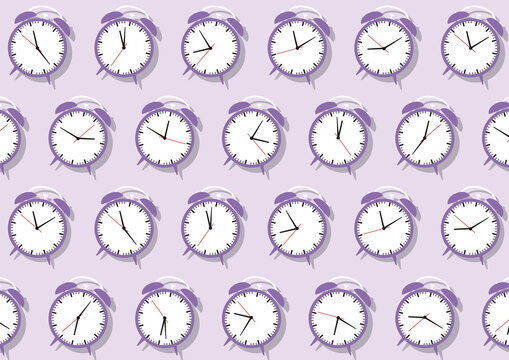 Alarm clocks, illustration.