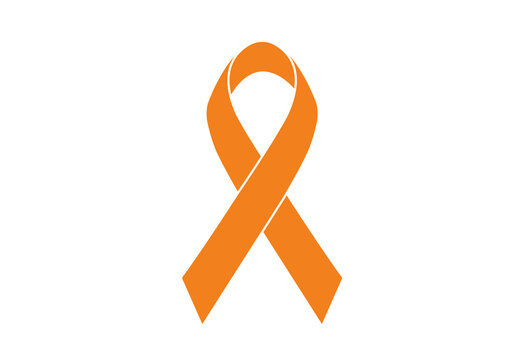 Orange awareness ribbon, illustration