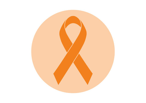 Orange awareness ribbon, illustration