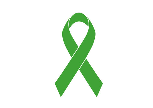 Green awareness ribbon, illustration
