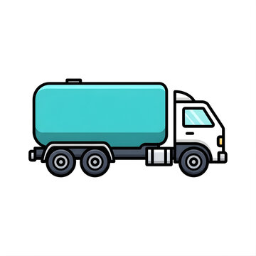 Turquoise Tanker Truck Icon