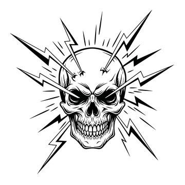 Skull Electroshock Graphic Design