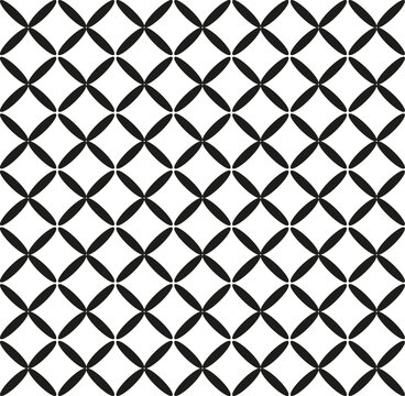 Seamless black geometric pattern in the form of a grid on a white background