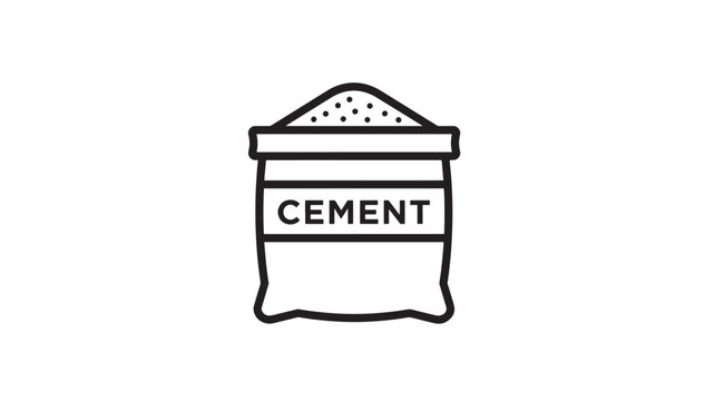 Bag of cement with text label, representing construction material and building supplies for DIY projects and industrial use.