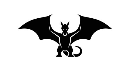 Fototapeta premium Black dragon silhouette illustration 1.