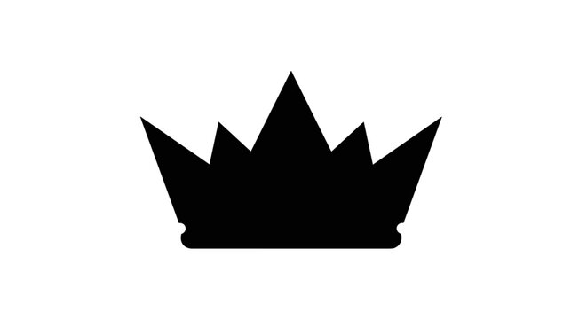 Black Crown Icon Symbol.