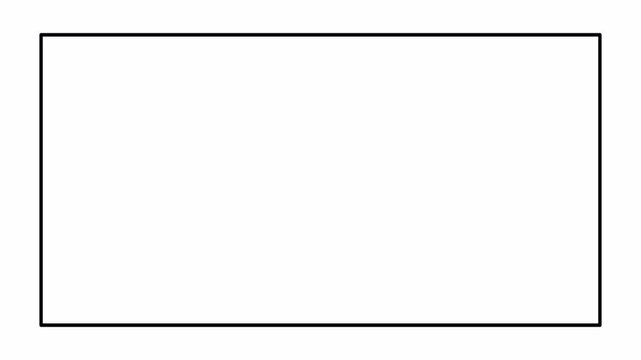  flat outline rectangle shape animation in transparent background line drawing style motion graphic in 4K animation with alpha channel