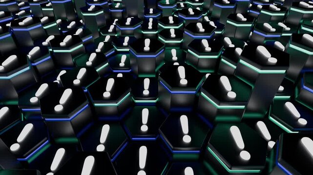 Exclamation points symbolize infinite danger and attention background